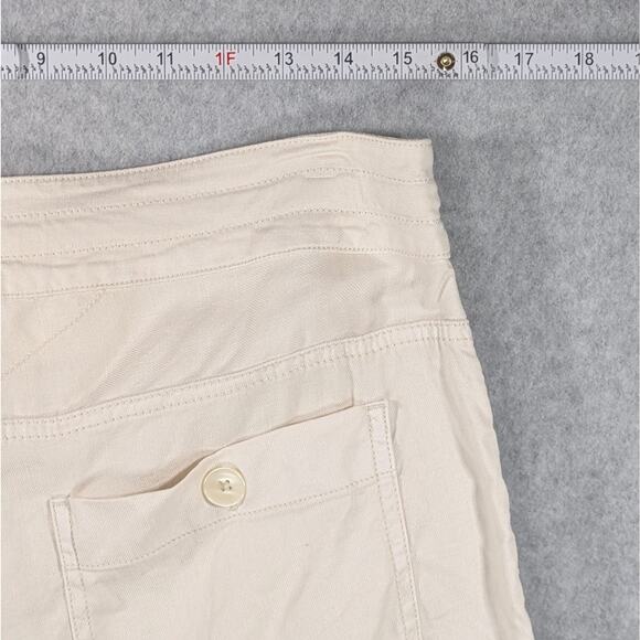 Soft Surroundings Cream Baggy Linen Blend Straight Leg Pockets Drawstring  Sz 12 - Picture 8 of 14